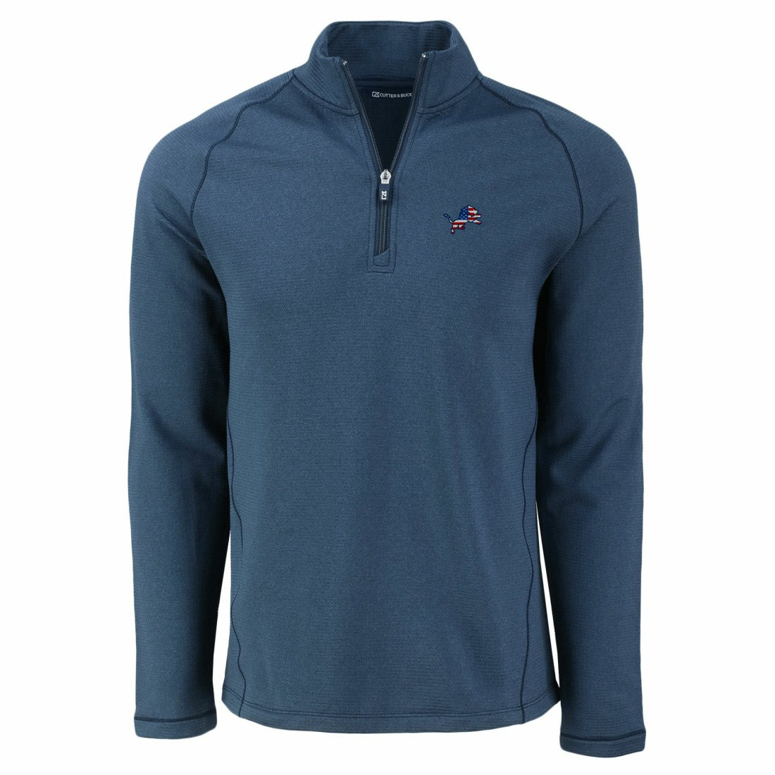 Cutter & Buck Peshastin Eco Fleece Tri-Blend Raglan Recycled Quarter-Zip Jacket - Detroit Lions