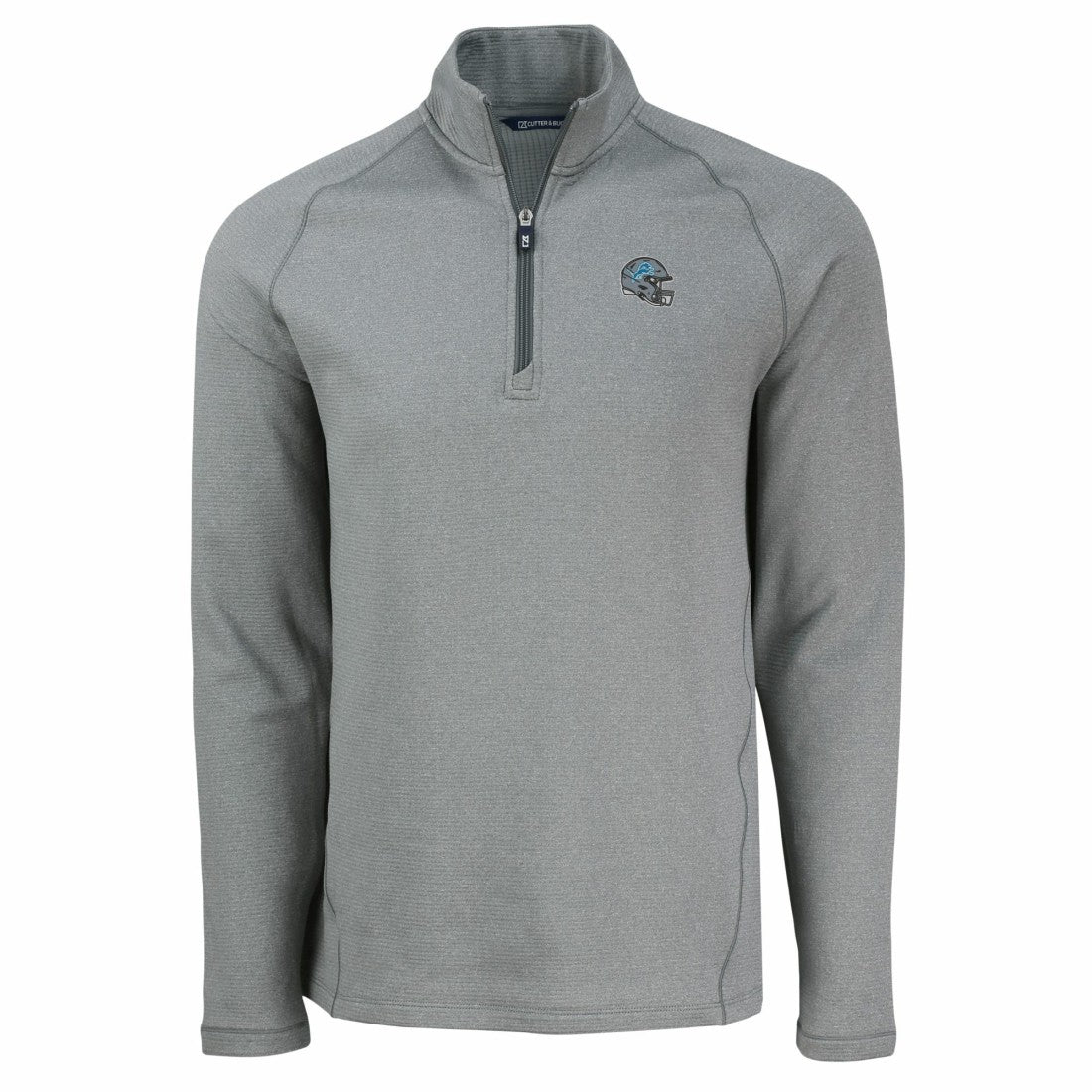 Cutter & Buck Peshastin Eco Fleece Tri-Blend Raglan Recycled Quarter-Zip Jacket - Detroit Lions