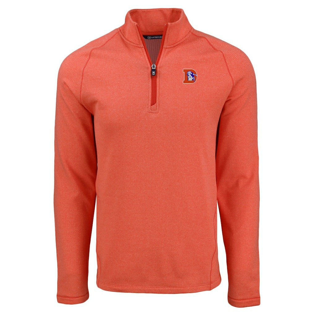 Cutter & Buck Peshastin Eco Fleece Tri-Blend Raglan Recycled Quarter-Zip Jacket - Denver Broncos