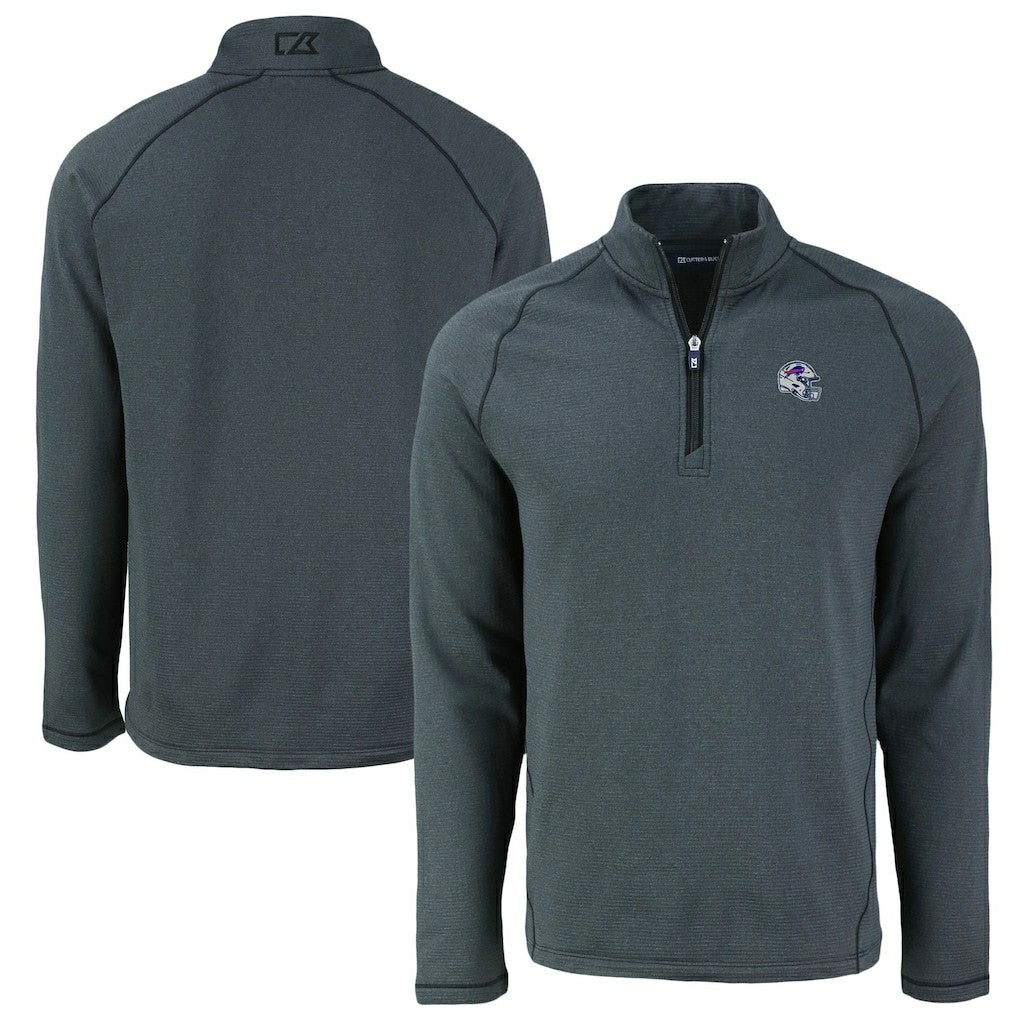 Cutter & Buck Peshastin Eco Fleece Tri-Blend Raglan Recycled Quarter-Zip Jacket - Buffalo Bills