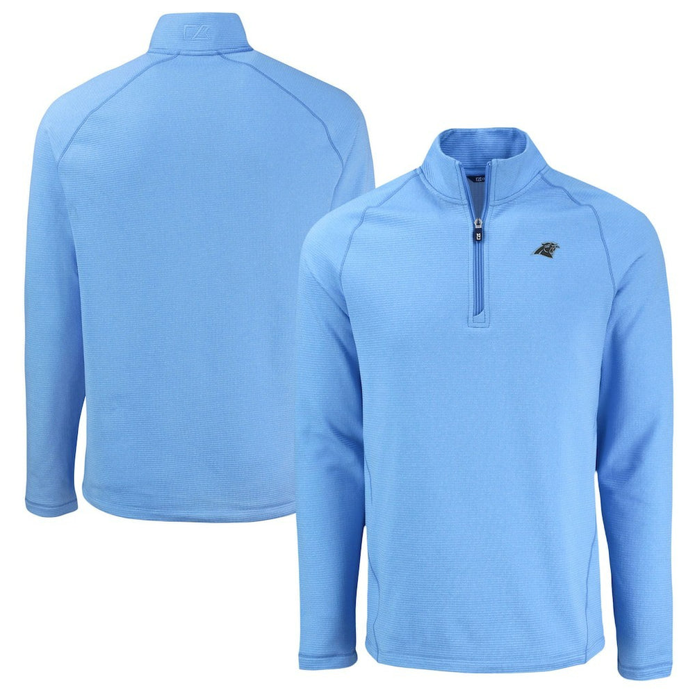 Cutter & Buck Peshastin Eco Fleece Tri-Blend Raglan Recycled Quarter-Zip Jacket - Carolina Panthers