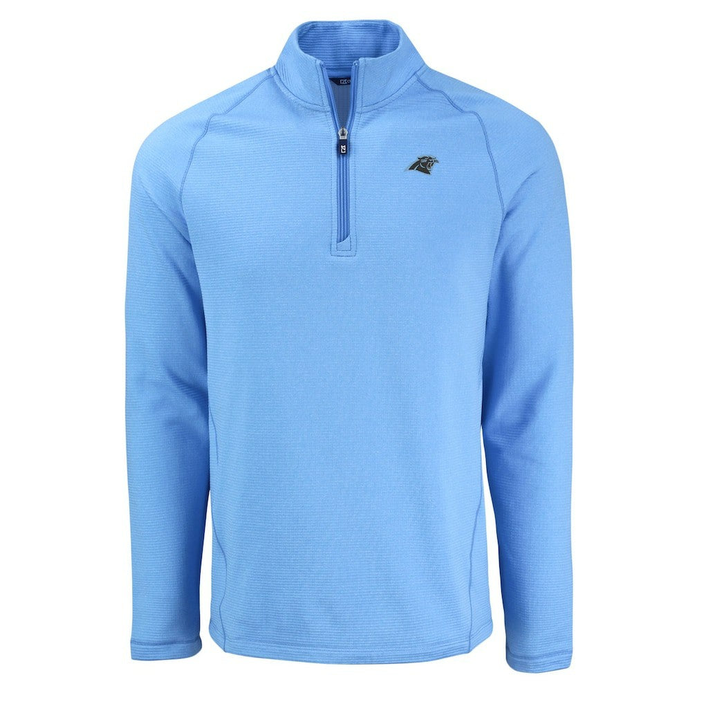 Cutter & Buck Peshastin Eco Fleece Tri-Blend Raglan Recycled Quarter-Zip Jacket - Carolina Panthers