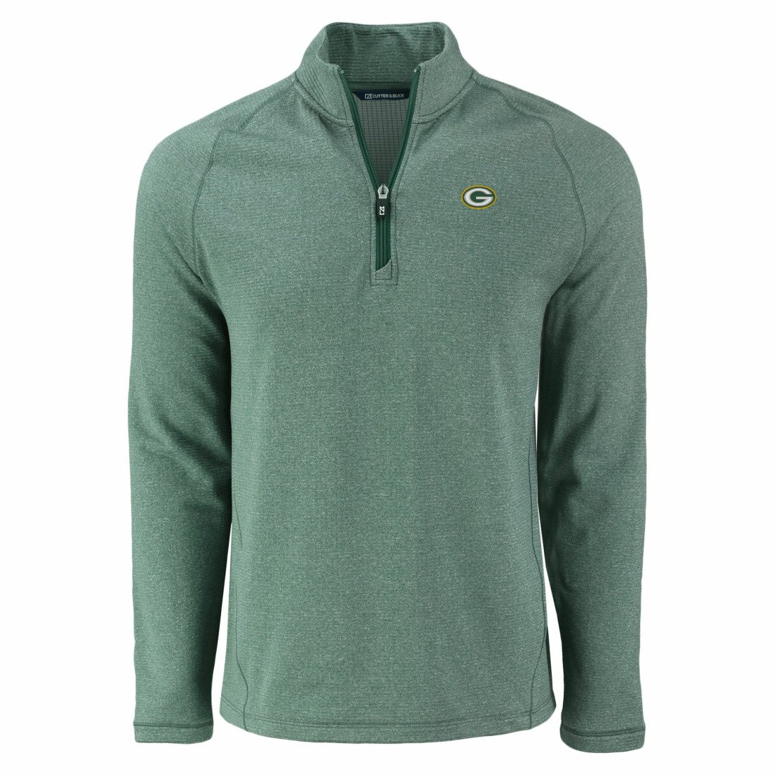 Cutter & Buck Peshastin Eco Fleece Tri-Blend Raglan Recycled Quarter-Zip Jacket - Green Bay Packers