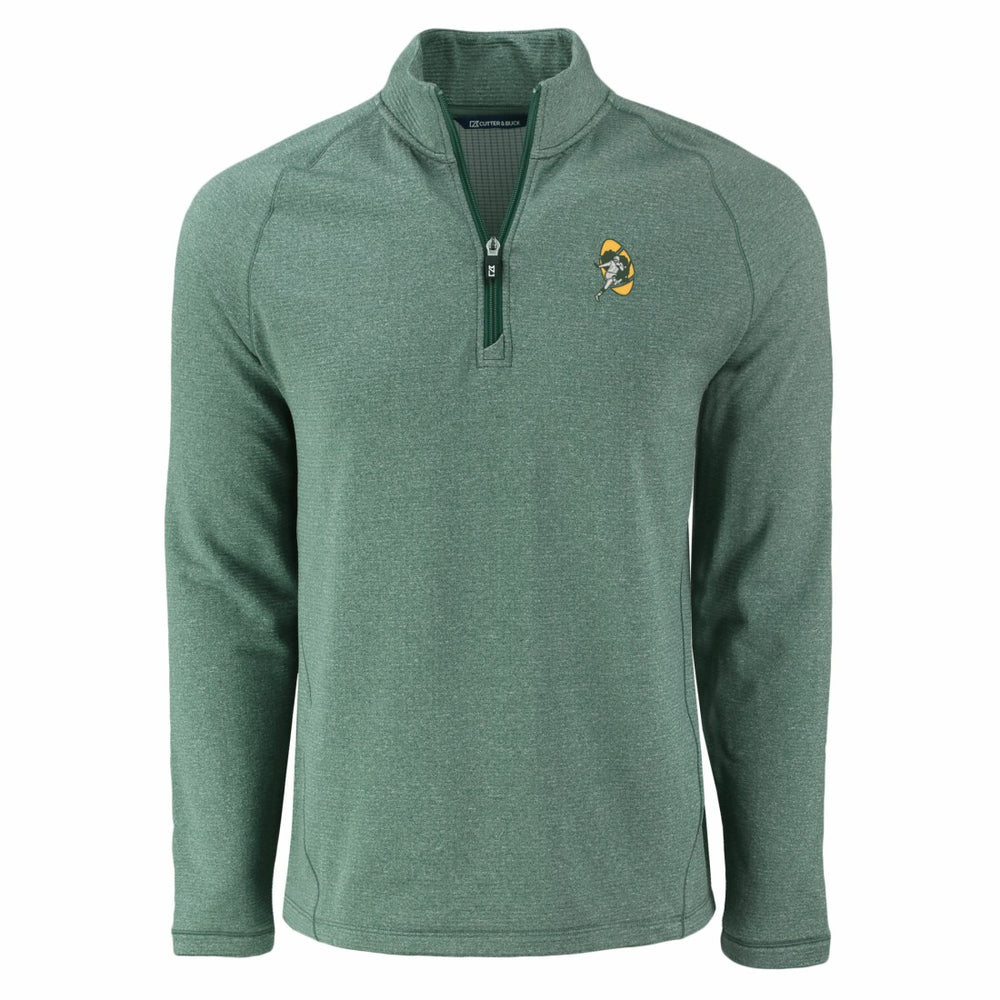 Cutter & Buck Peshastin Eco Fleece Tri-Blend Raglan Recycled Quarter-Zip Jacket - Green Bay Packers