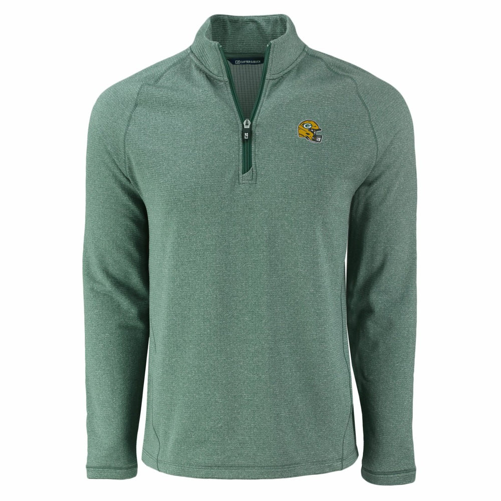 Cutter & Buck Peshastin Eco Fleece Tri-Blend Raglan Recycled Quarter-Zip Jacket - Green Bay Packers