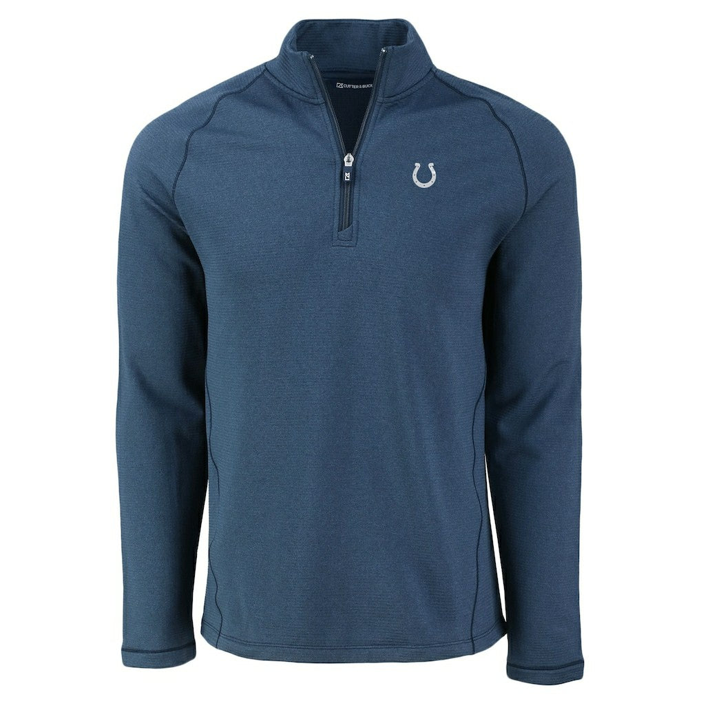 Cutter & Buck Peshastin Eco Fleece Tri-Blend Raglan Recycled Quarter-Zip Jacket - Indianapolis Colts