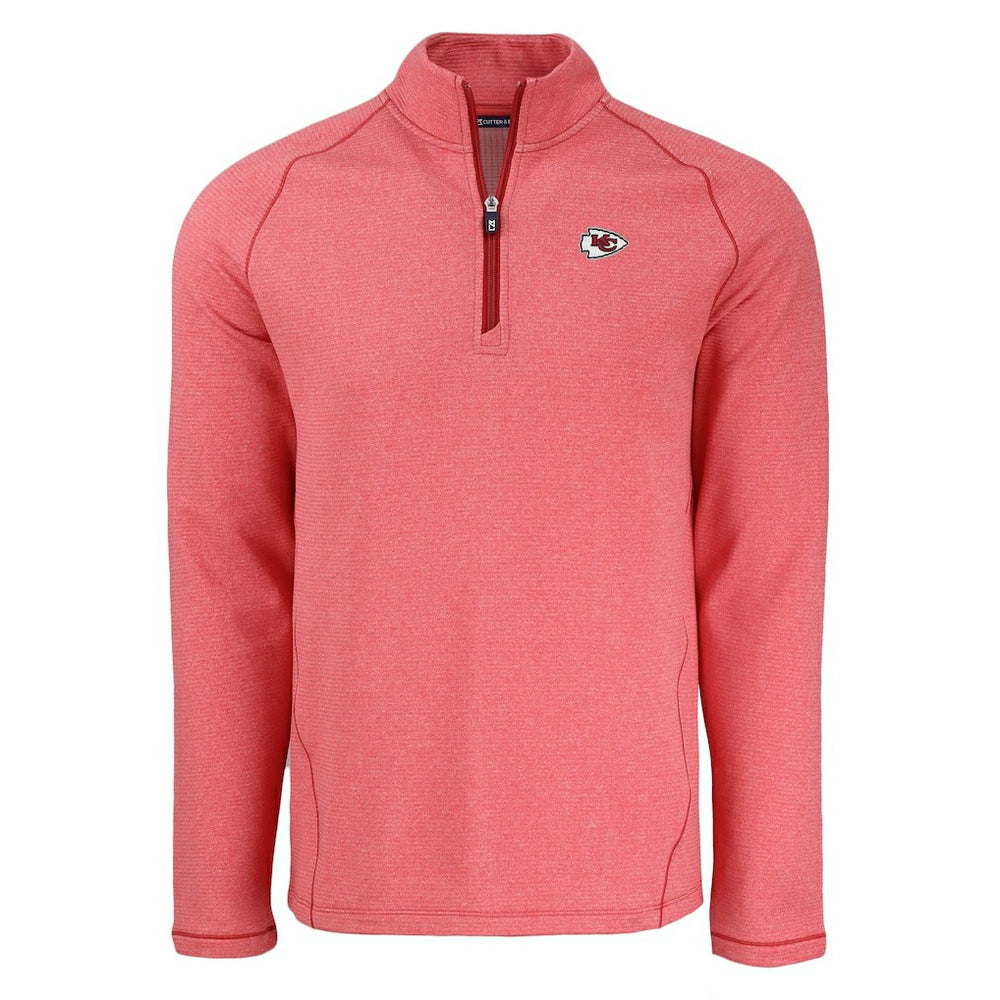 Cutter & Buck Peshastin Eco Fleece Tri-Blend Raglan Recycled Quarter-Zip Jacket - Kansas City Chiefs