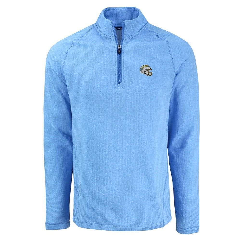 Cutter & Buck Peshastin Eco Fleece Tri-Blend Raglan Recycled Quarter-Zip Jacket - Los Angeles Chargers