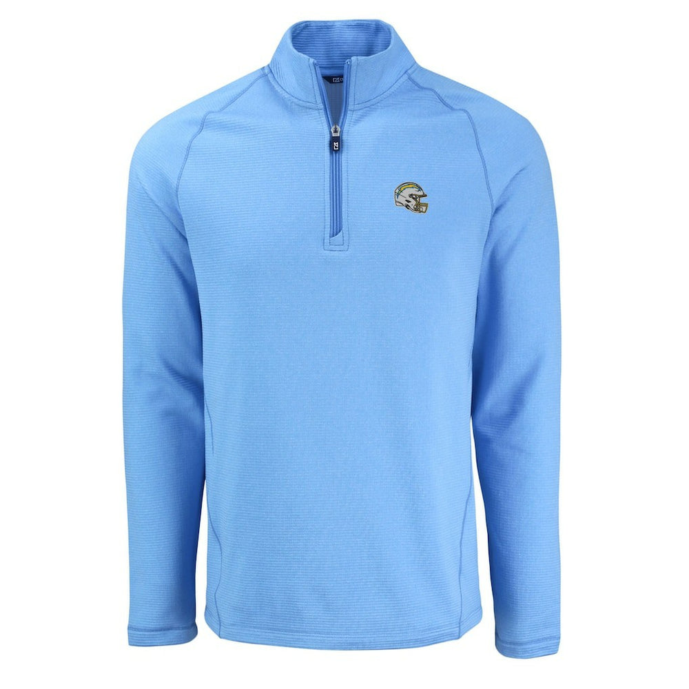 Cutter & Buck Peshastin Eco Fleece Tri-Blend Raglan Recycled Quarter-Zip Jacket - Los Angeles Chargers