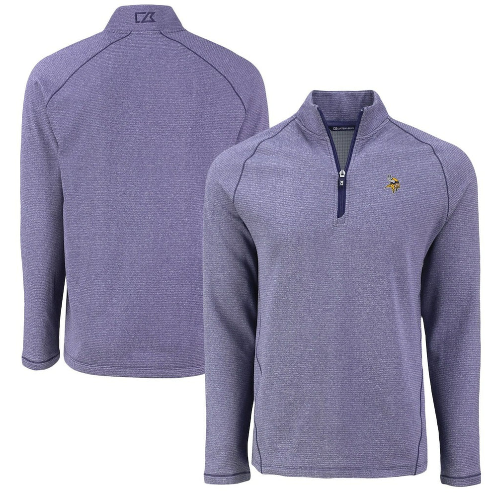 Cutter & Buck Peshastin Eco Fleece Tri-Blend Raglan Recycled Quarter-Zip Jacket - Minnesota Vikings