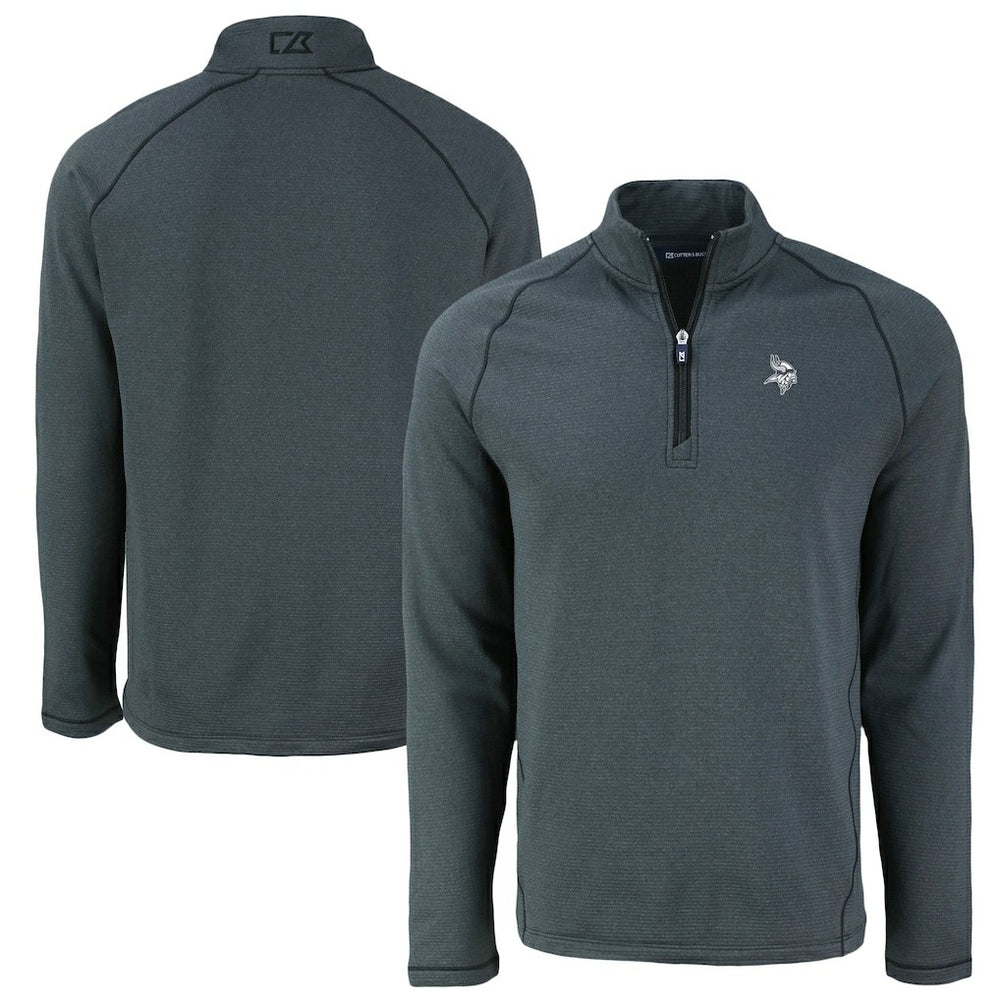 Cutter & Buck Peshastin Eco Fleece Tri-Blend Raglan Recycled Quarter-Zip Jacket - Minnesota Vikings