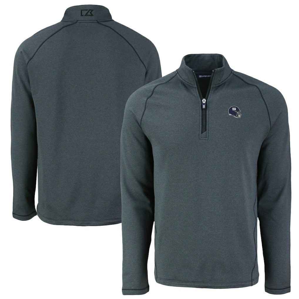 Cutter & Buck Peshastin Eco Fleece Tri-Blend Raglan Recycled Quarter-Zip Jacket - New York Giants
