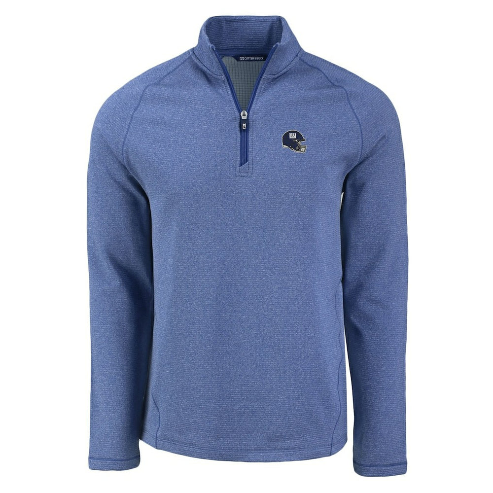 Cutter & Buck Peshastin Eco Fleece Tri-Blend Raglan Recycled Quarter-Zip Jacket - New York Giants