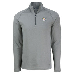 Cutter & Buck Peshastin Eco Fleece Tri-Blend Raglan Recycled Quarter-Zip Jacket - Pittsburgh Steelers
