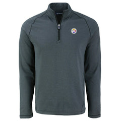 Cutter & Buck Peshastin Eco Fleece Tri-Blend Raglan Recycled Quarter-Zip Jacket - Pittsburgh Steelers