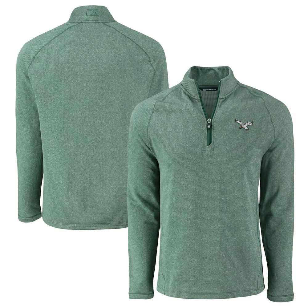 Cutter & Buck Peshastin Eco Fleece Tri-Blend Raglan Recycled Quarter-Zip Jacket - Philadelphia Eagles