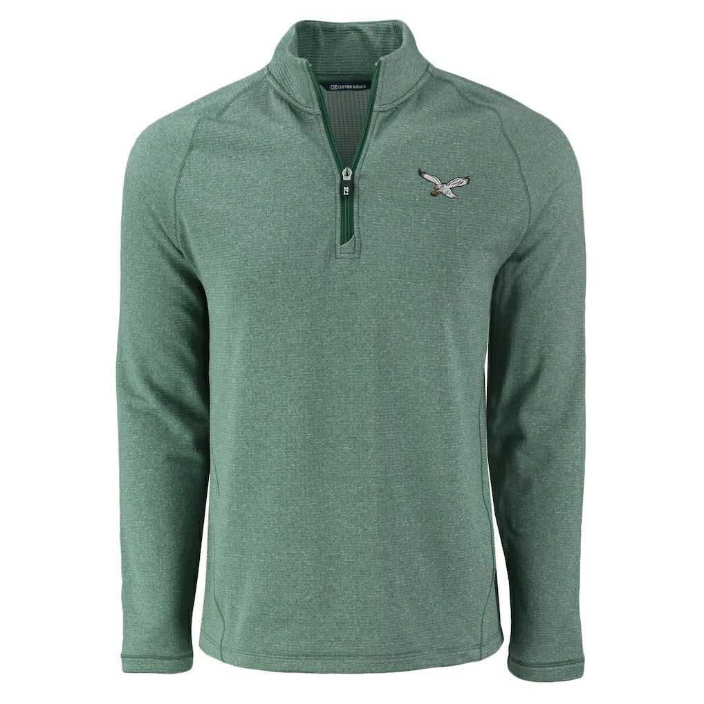 Cutter & Buck Peshastin Eco Fleece Tri-Blend Raglan Recycled Quarter-Zip Jacket - Philadelphia Eagles