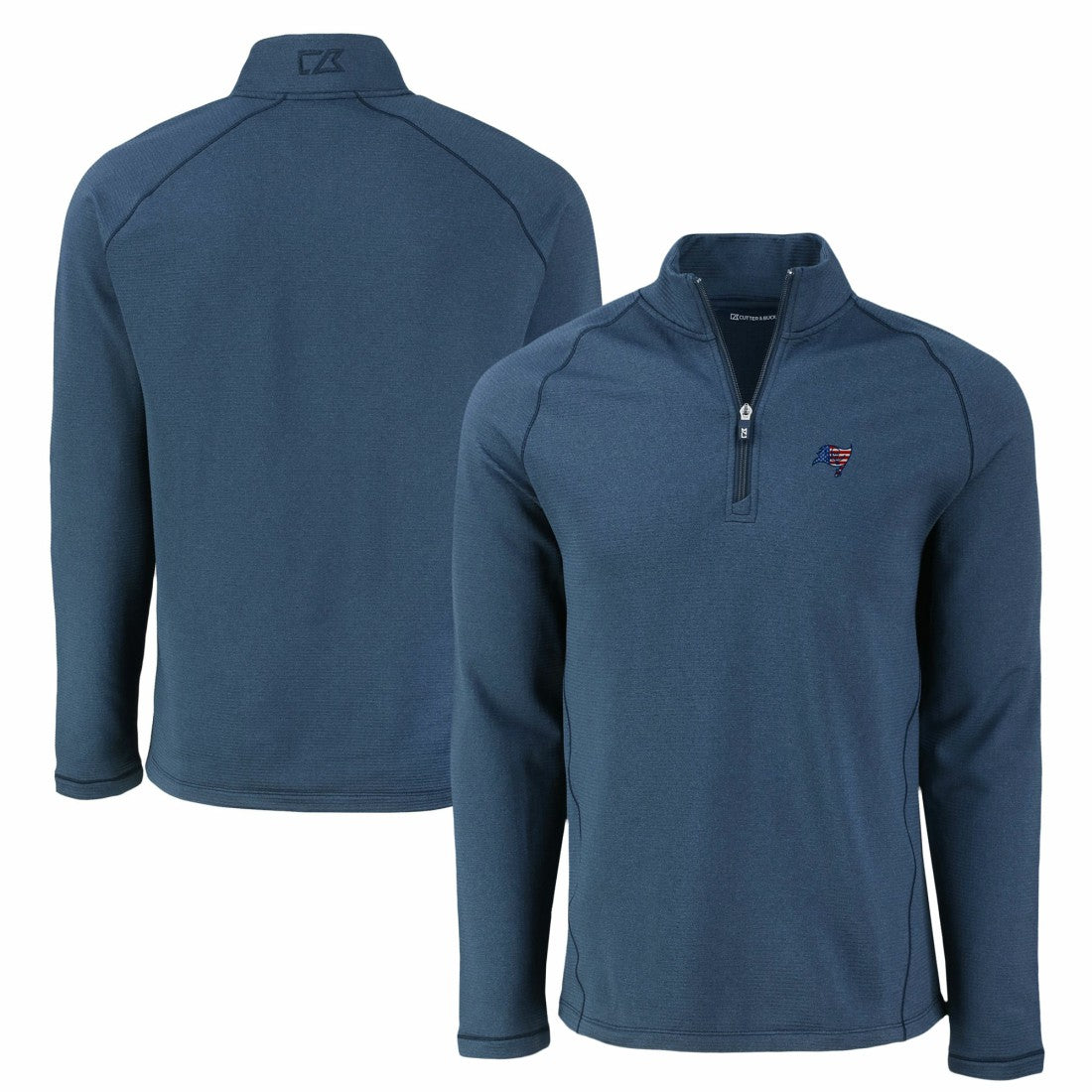 Cutter & Buck Peshastin Eco Fleece Tri-Blend Raglan Recycled Quarter-Zip Jacket - Tampa Bay Buccaneers
