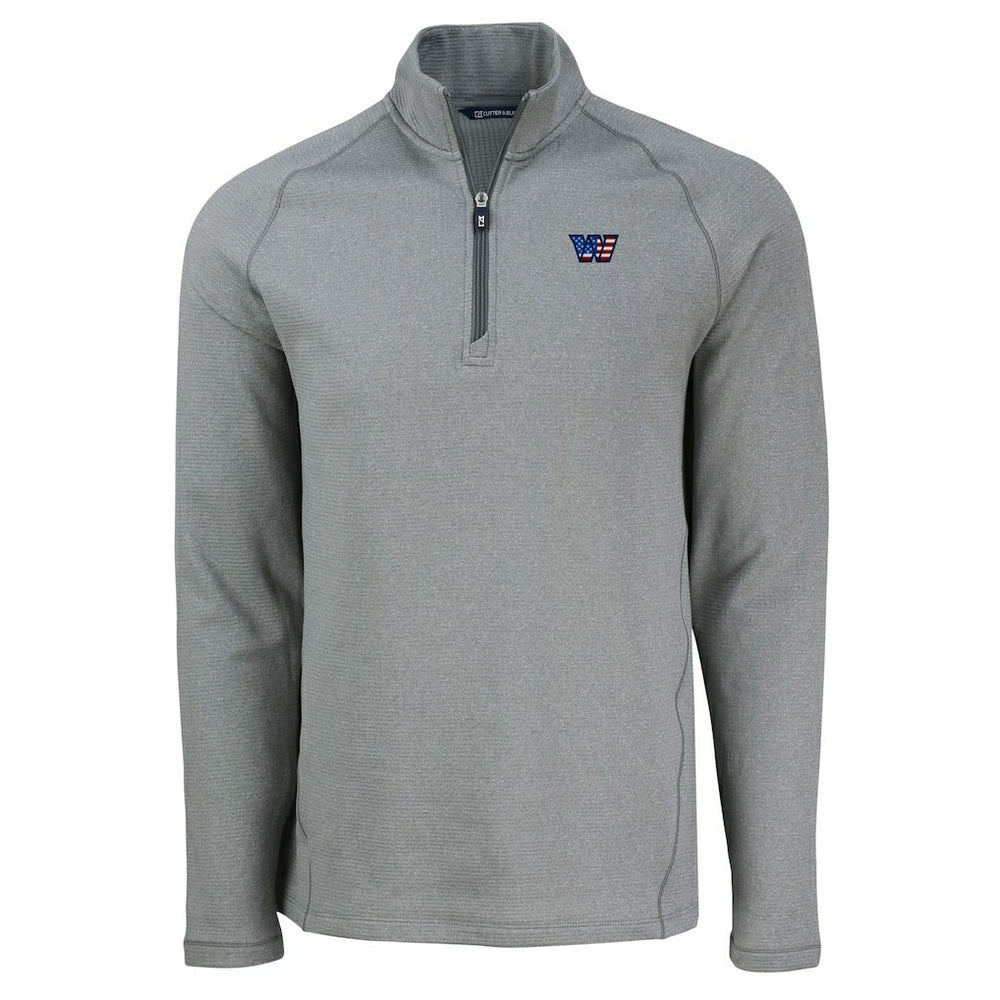 Cutter & Buck Peshastin Eco Fleece Tri-Blend Raglan Recycled Quarter-Zip Jacket - Washington Commanders