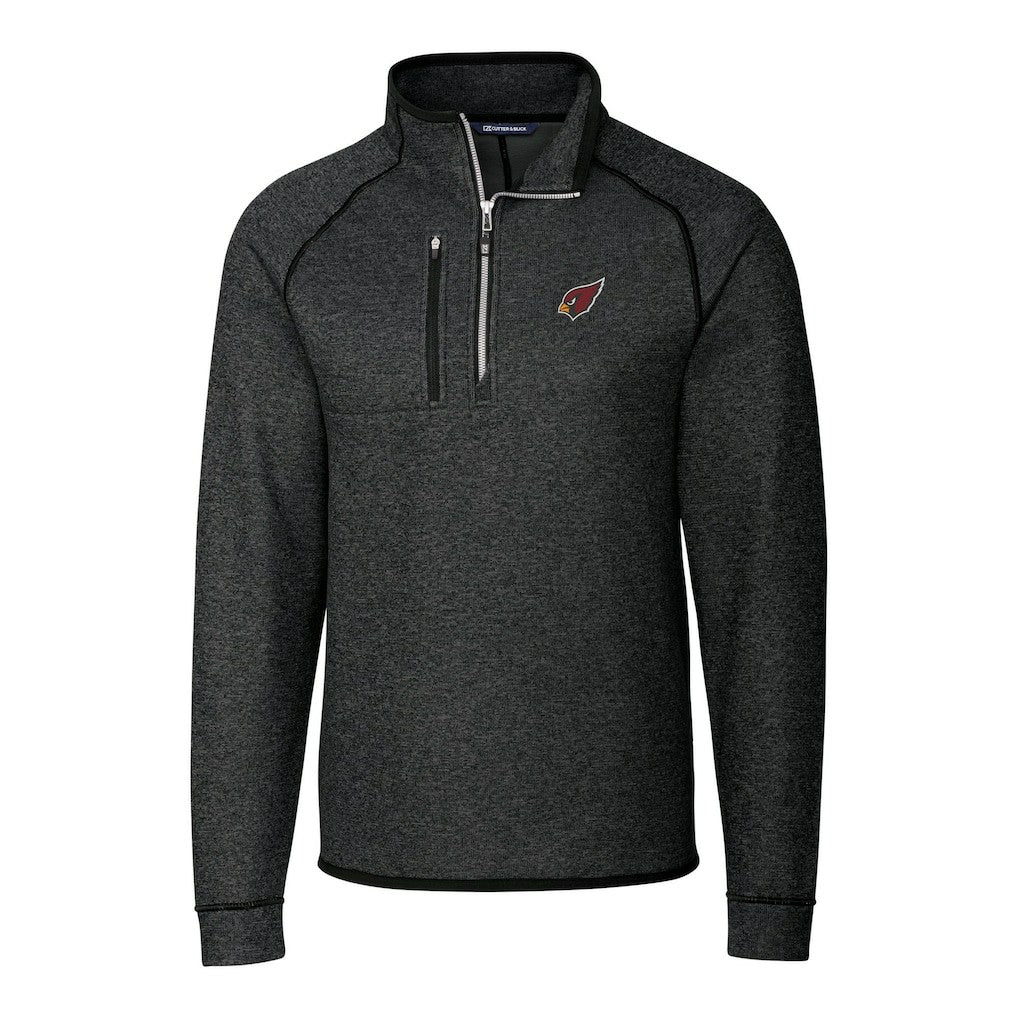 Cutter & Buck Big & Tall Mainsail Sweater-Knit Raglan Half-Zip Jacket - Arizona Cardinals