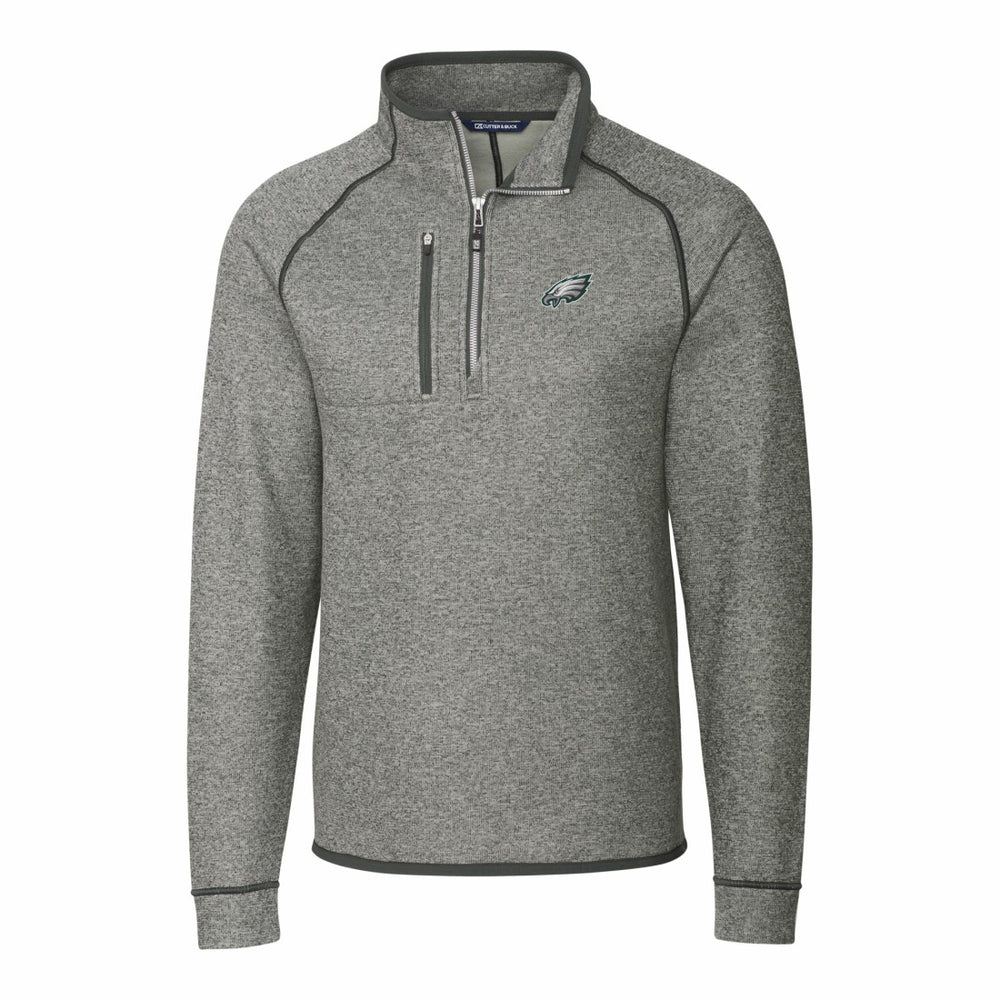 Cutter & Buck Big & Tall Mainsail Sweater-Knit Raglan Half-Zip Jacket - Philadelphia Eagles