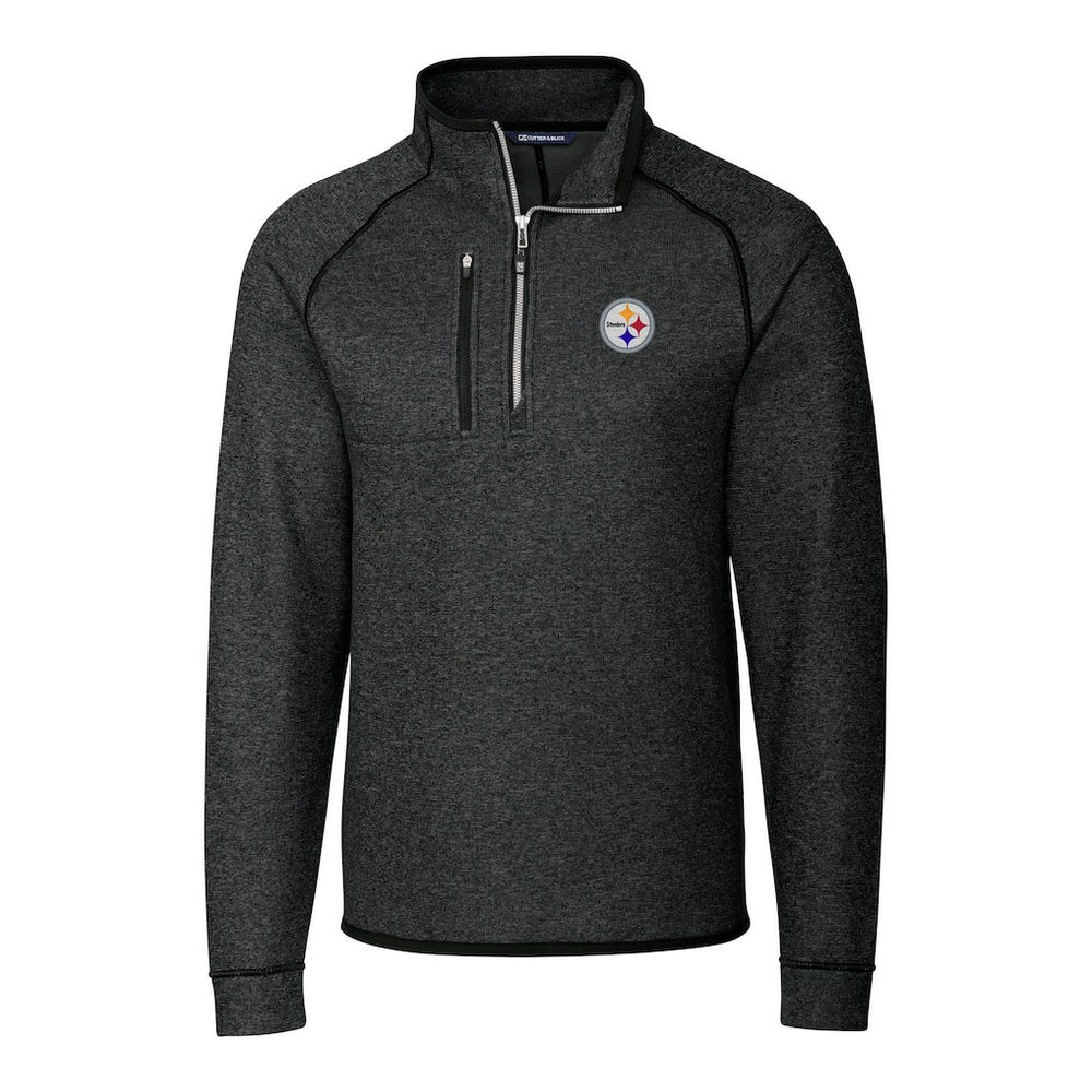 Cutter & Buck Big & Tall Mainsail Sweater-Knit Raglan Half-Zip Jacket - Pittsburgh Steelers