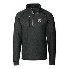 Cutter & Buck Big & Tall Mainsail Sweater-Knit Raglan Half-Zip Jacket - Pittsburgh Steelers