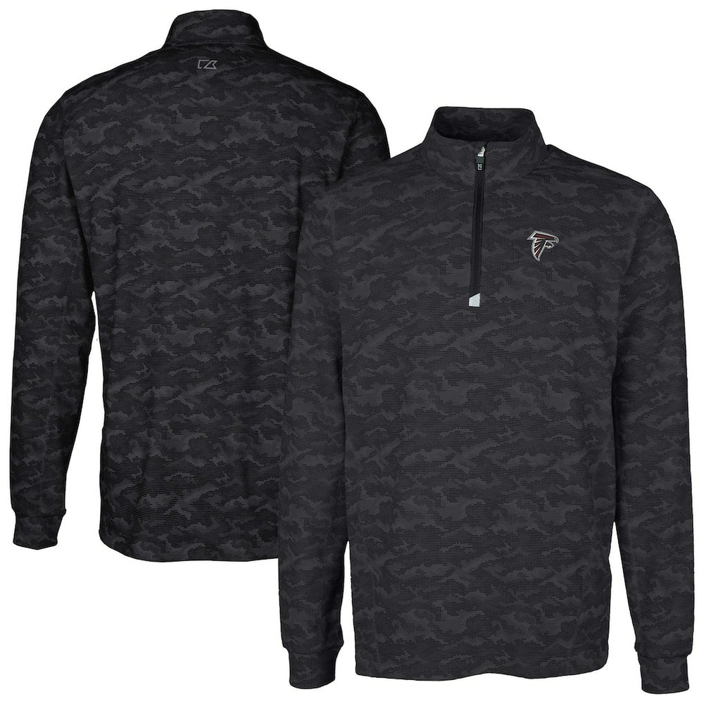 Cutter & Buck Big & Tall Traverse Eco Camo Tri-Blend DryTec Quarter-Zip Jacket - Atlanta Falcons