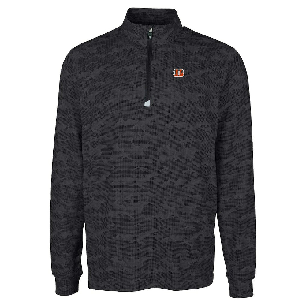 Cutter & Buck Big & Tall Traverse Eco Camo Tri-Blend DryTec Quarter-Zip Jacket - Cincinnati Bengals