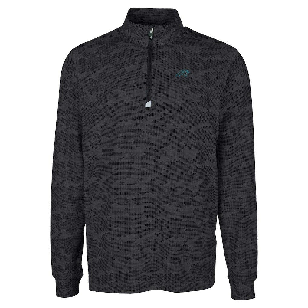 Cutter & Buck Big & Tall Traverse Eco Camo Tri-Blend DryTec Quarter-Zip Jacket - Carolina Panthers