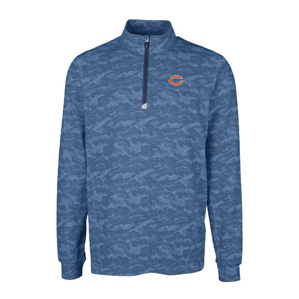 Cutter & Buck Big & Tall Traverse Eco Camo Tri-Blend DryTec Quarter-Zip Jacket - Chicago Bears