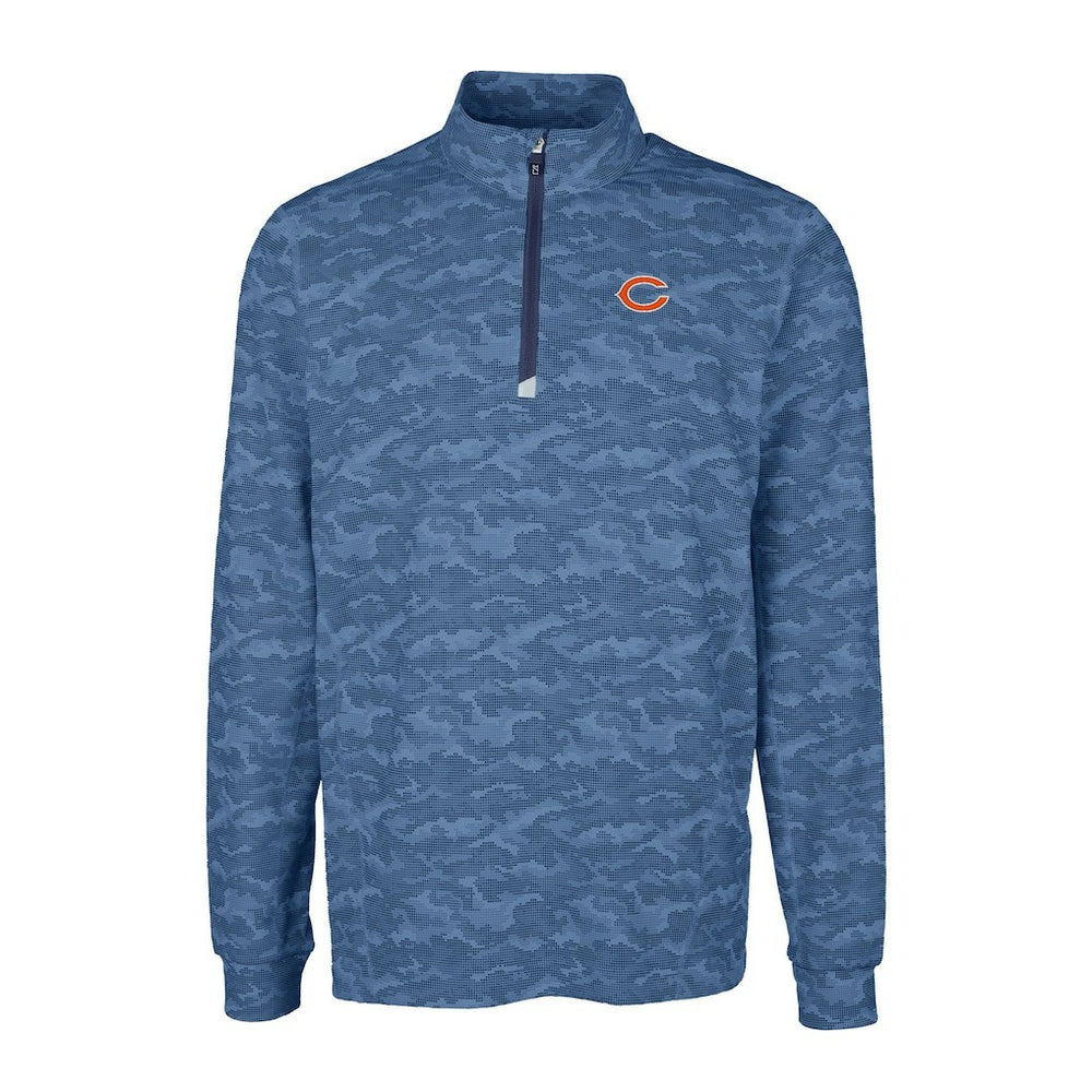 Cutter & Buck Big & Tall Traverse Eco Camo Tri-Blend DryTec Quarter-Zip Jacket - Chicago Bears
