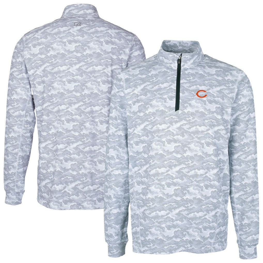 Cutter & Buck Big & Tall Traverse Eco Camo Tri-Blend DryTec Quarter-Zip Jacket - Chicago Bears