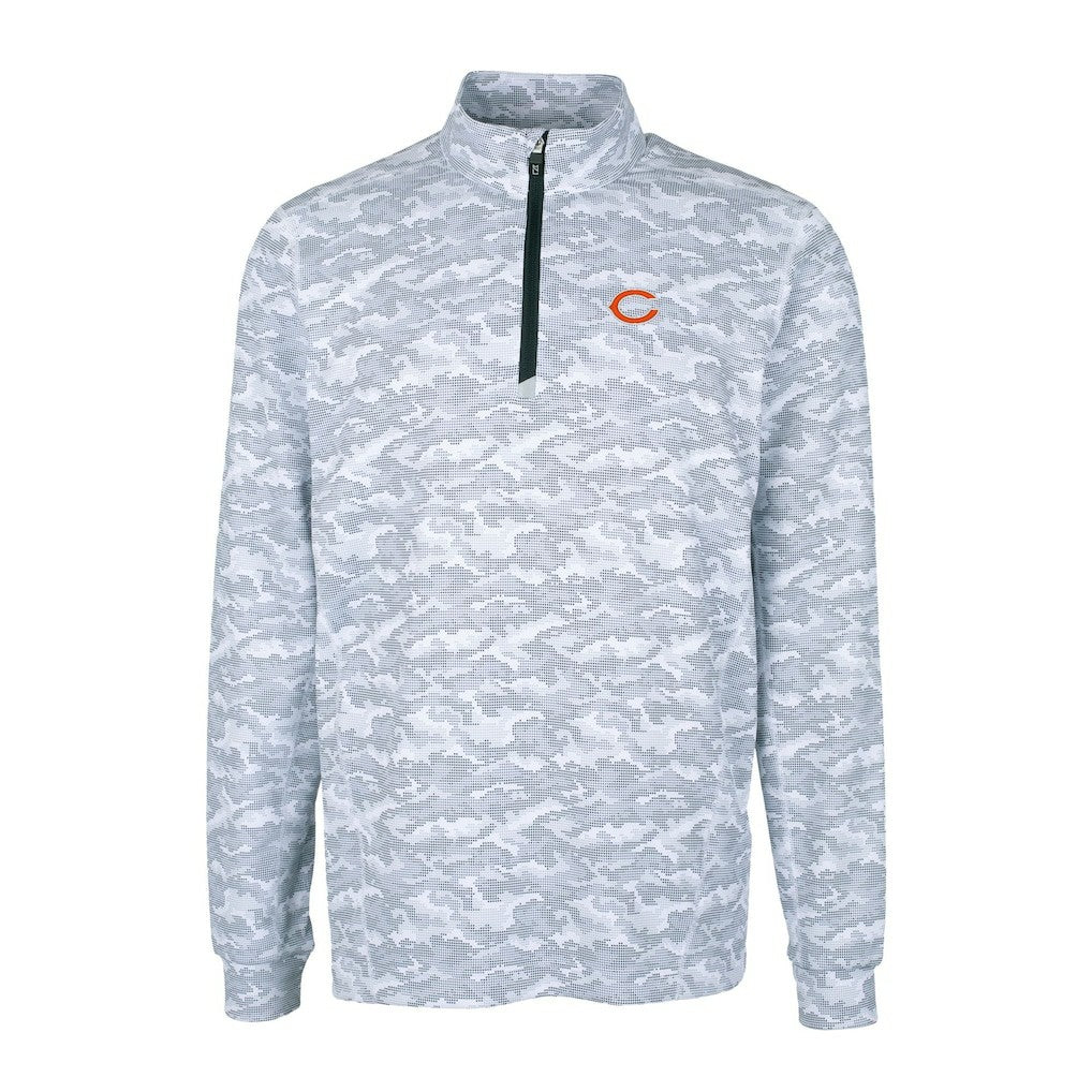 Cutter & Buck Big & Tall Traverse Eco Camo Tri-Blend DryTec Quarter-Zip Jacket - Chicago Bears