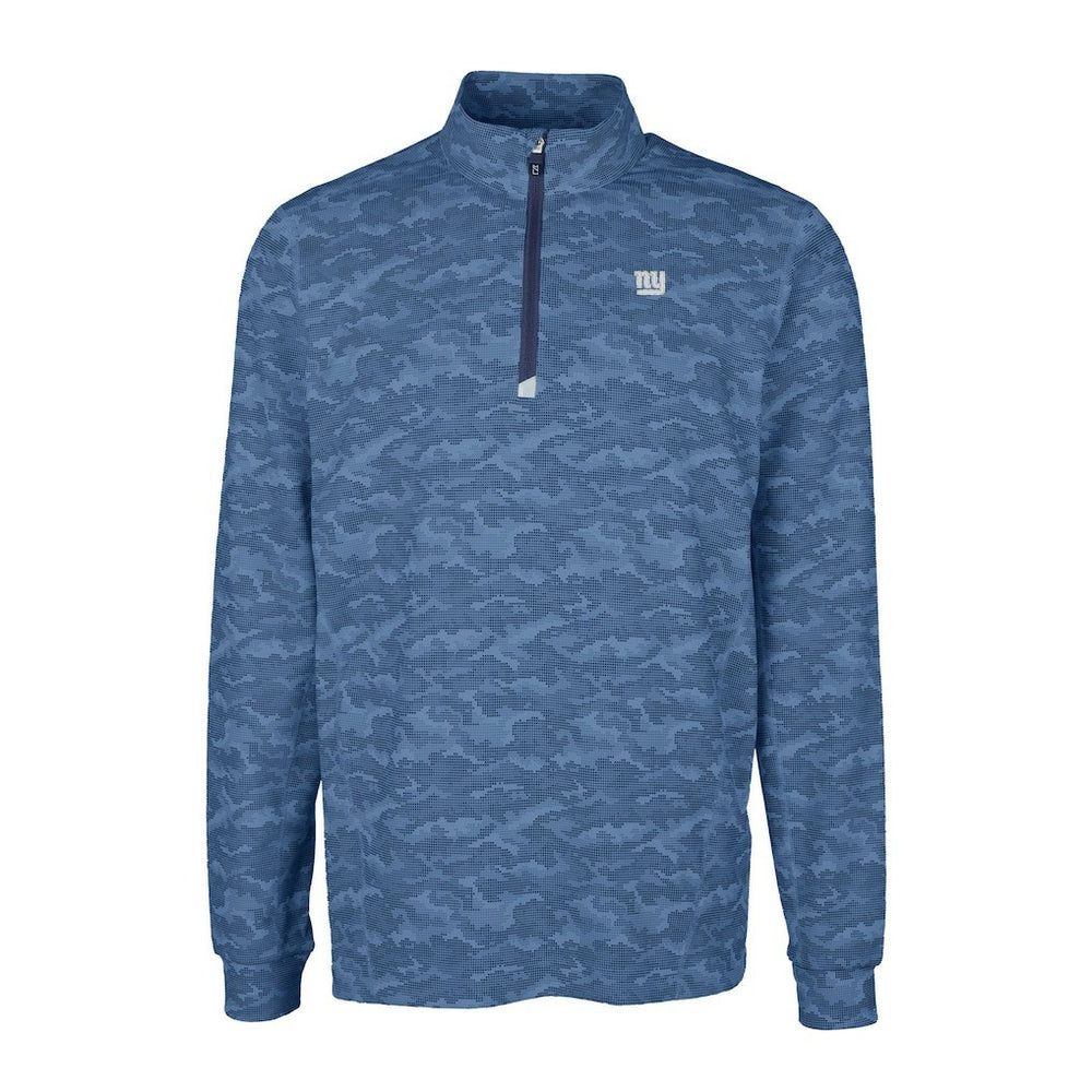 Cutter & Buck Big & Tall Traverse Stretch Eco Camo Print DryTec Quarter-Zip Top - New York Giants