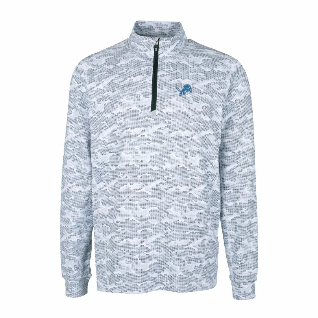 Cutter & Buck Big & Tall Traverse Eco Camo Tri-Blend DryTec Quarter-Zip Jacket - Detroit Lions