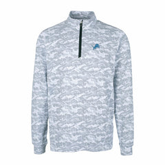 Cutter & Buck Big & Tall Traverse Eco Camo Tri-Blend DryTec Quarter-Zip Jacket - Detroit Lions