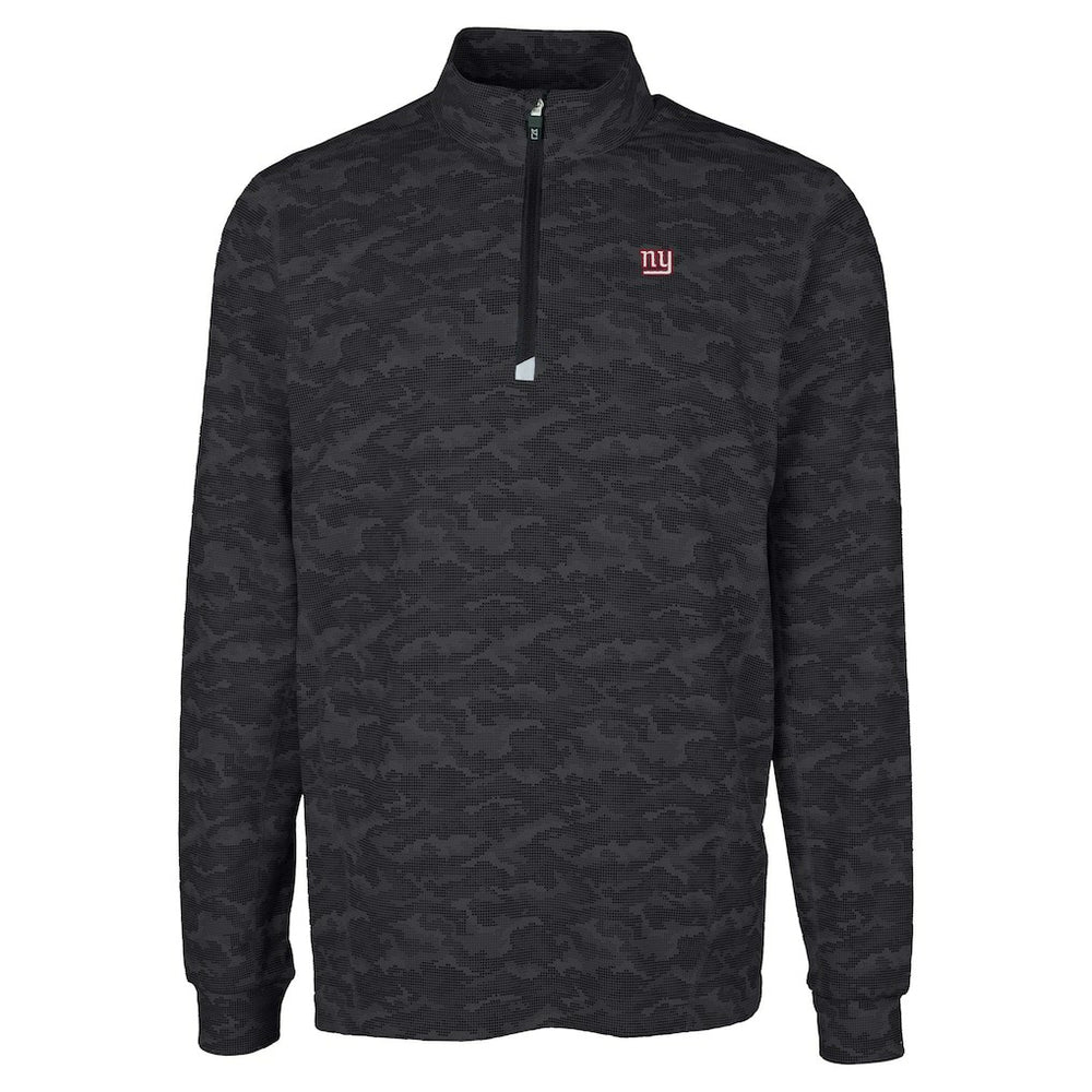 Cutter & Buck Big & Tall Traverse Eco Camo Tri-Blend DryTec Quarter-Zip Jacket - New York Giants