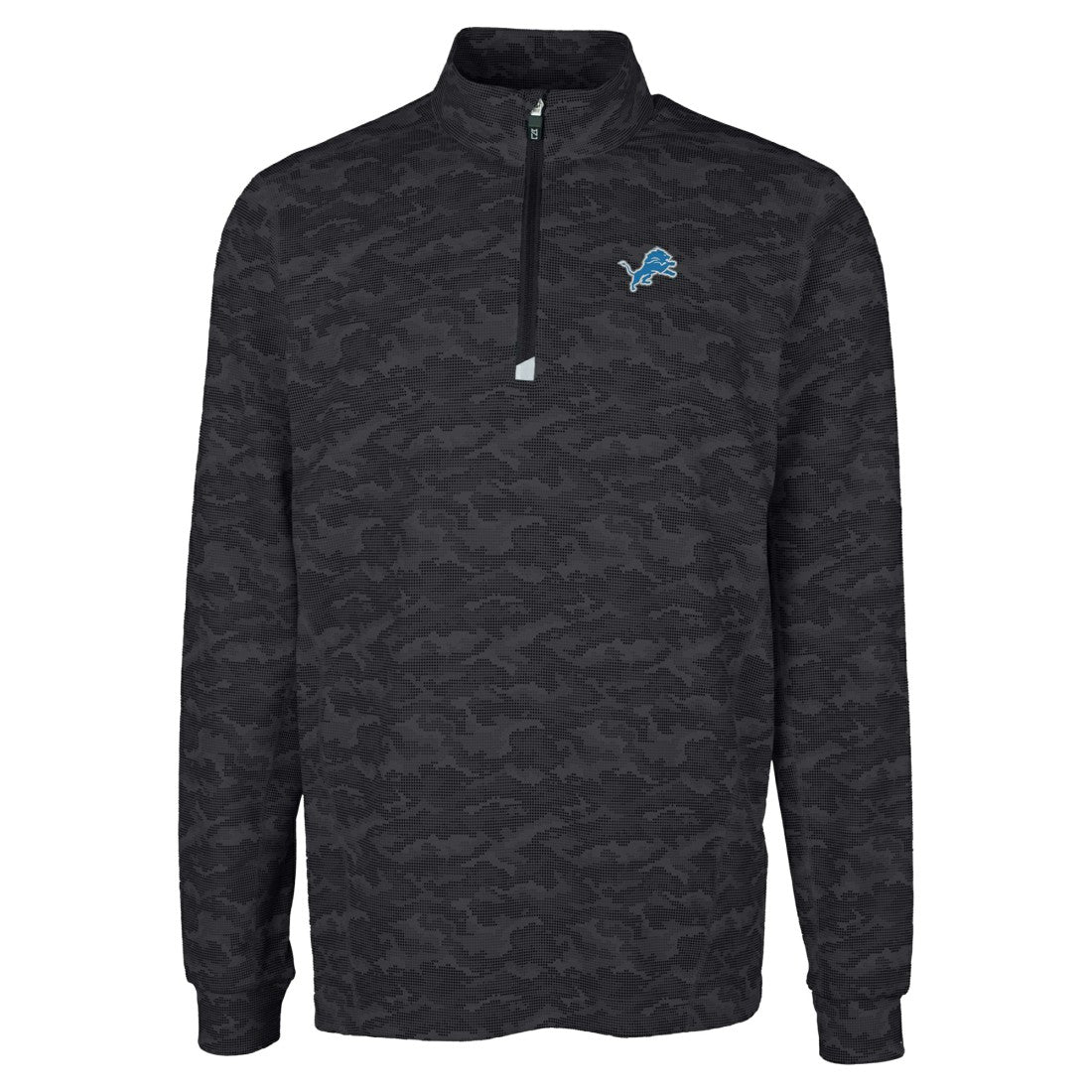 Cutter & Buck Big & Tall Traverse Eco Camo Tri-Blend DryTec Quarter-Zip Jacket - Detroit Lions