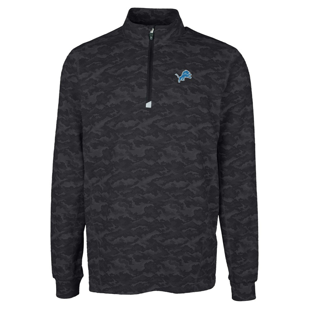 Cutter & Buck Big & Tall Traverse Eco Camo Tri-Blend DryTec Quarter-Zip Jacket - Detroit Lions