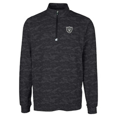 Cutter & Buck Big & Tall Traverse Eco Camo Tri-Blend DryTec Quarter-Zip Jacket - Las Vegas Raiders