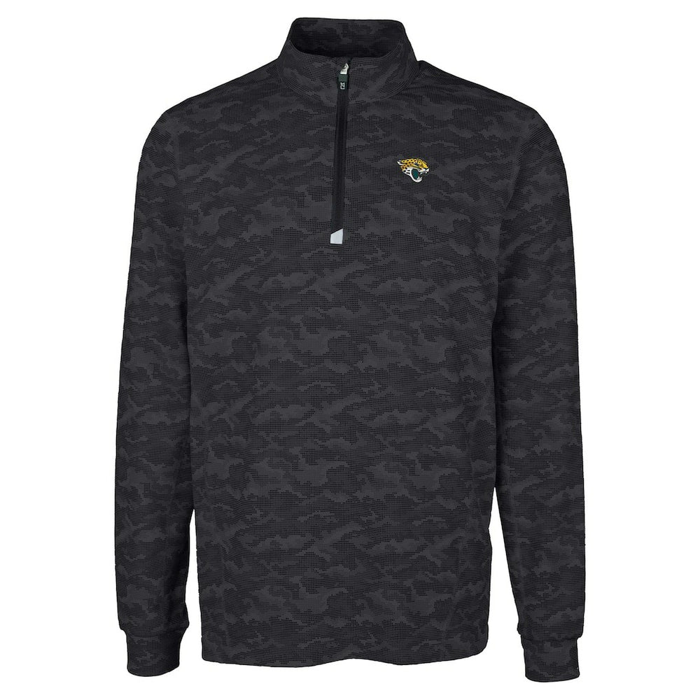 Cutter & Buck Big & Tall Traverse Eco Camo Tri-Blend DryTec Quarter-Zip Jacket - Jacksonville Jaguars
