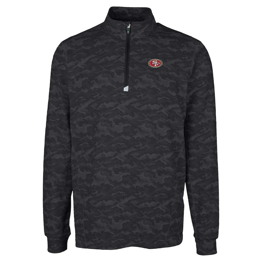 Cutter & Buck Big & Tall Traverse Eco Camo Tri-Blend DryTec Quarter-Zip Jacket - San Francisco 49ers