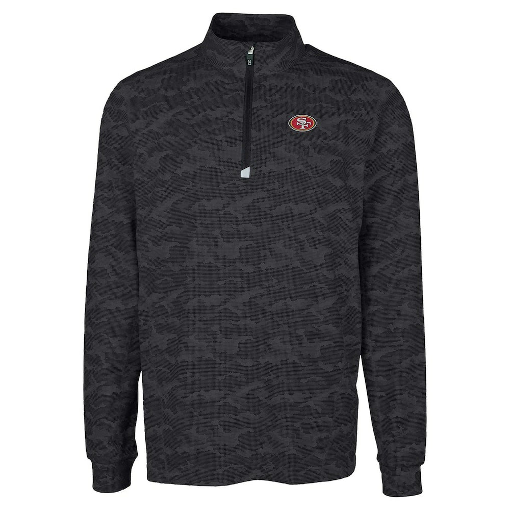 Cutter & Buck Big & Tall Traverse Eco Camo Tri-Blend DryTec Quarter-Zip Jacket - San Francisco 49ers