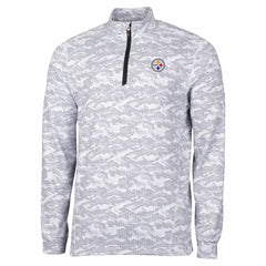 Cutter & Buck Big & Tall Traverse Eco Camo Tri-Blend DryTec Quarter-Zip Jacket - Pittsburgh Steelers