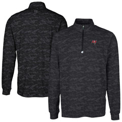 Cutter & Buck Big & Tall Traverse Eco Camo Tri-Blend DryTec Quarter-Zip Jacket - Tampa Bay Buccaneers