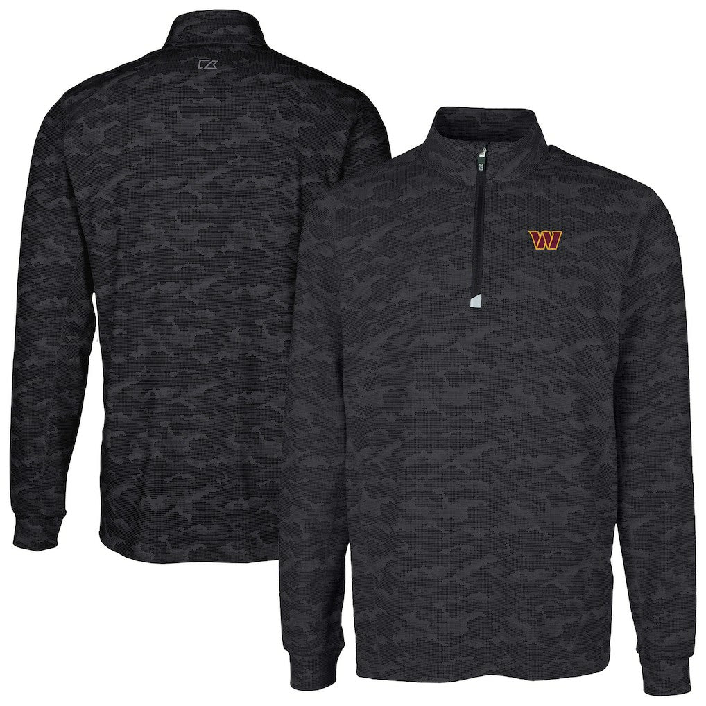 Cutter & Buck Big & Tall Traverse Eco Camo Tri-Blend DryTec Quarter-Zip Jacket - Washington Commanders