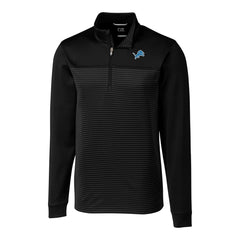 Cutter & Buck Traverse Eco Stripe Tri-Blend DryTec Quarter-Zip Jacket - Detroit Lions