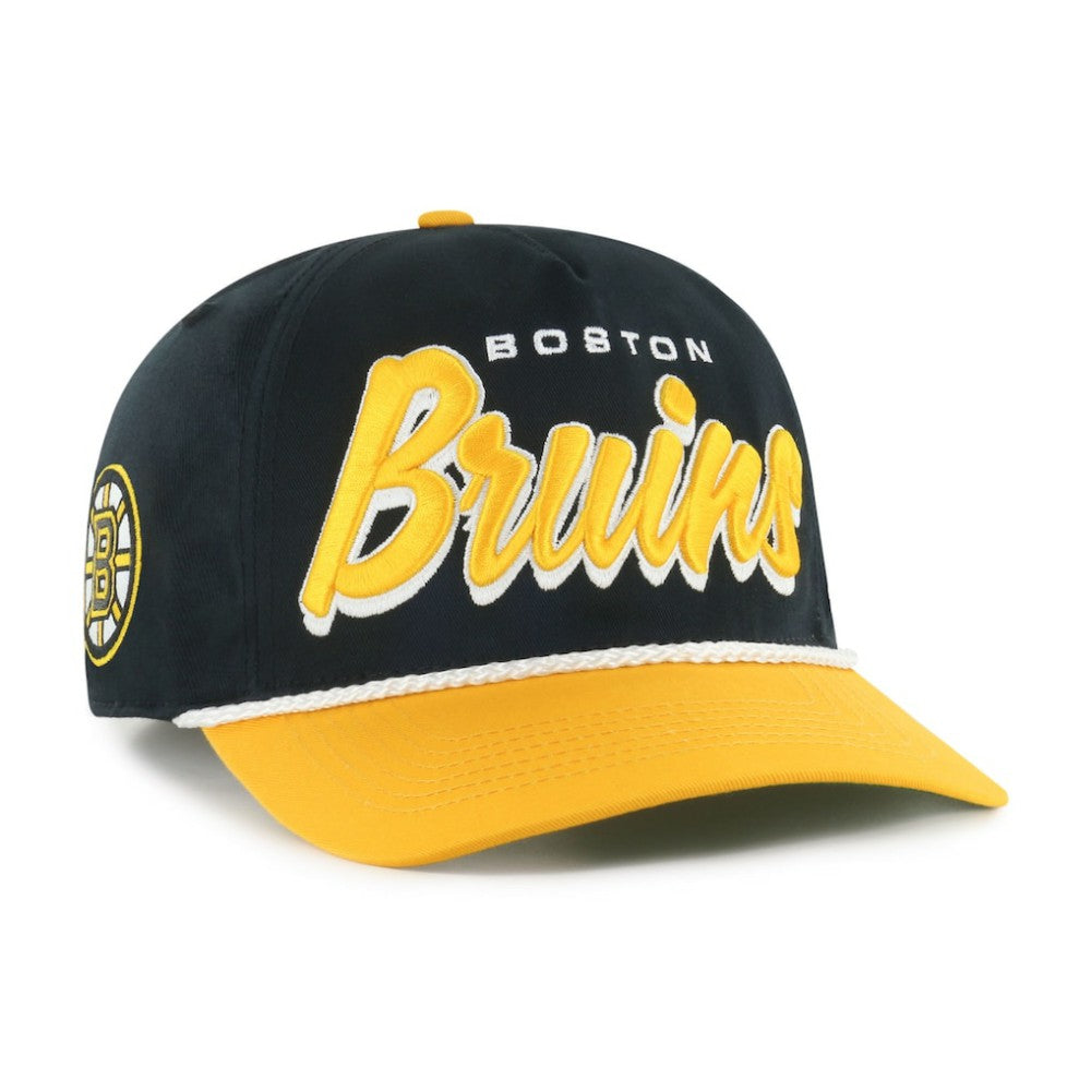 NHL Black/Gold Boston Bruins '47 Dropshadow Rope Hitch Adjustable Hat