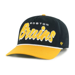 NHL Black/Gold Boston Bruins '47 Dropshadow Rope Hitch Adjustable Hat